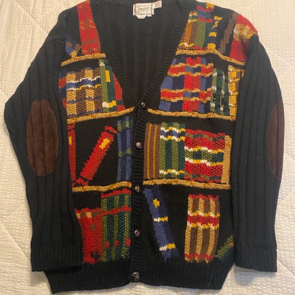 Colorful Book Pattern Cardigan - Picture 9 of 9